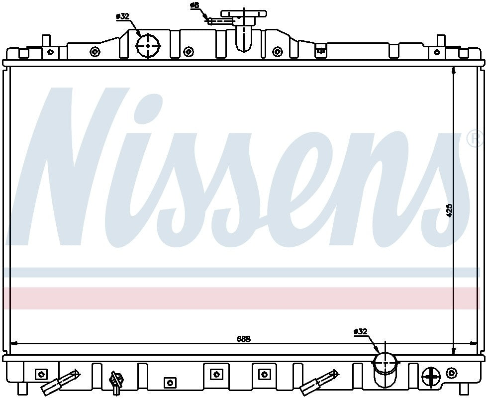 Nissens Radiator  top view frsport 63313