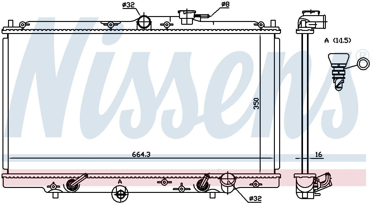 Nissens Radiator  top view frsport 633141