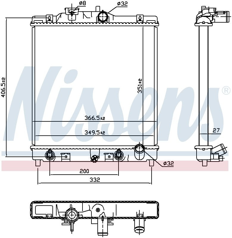 Nissens Radiator  top view frsport 63340