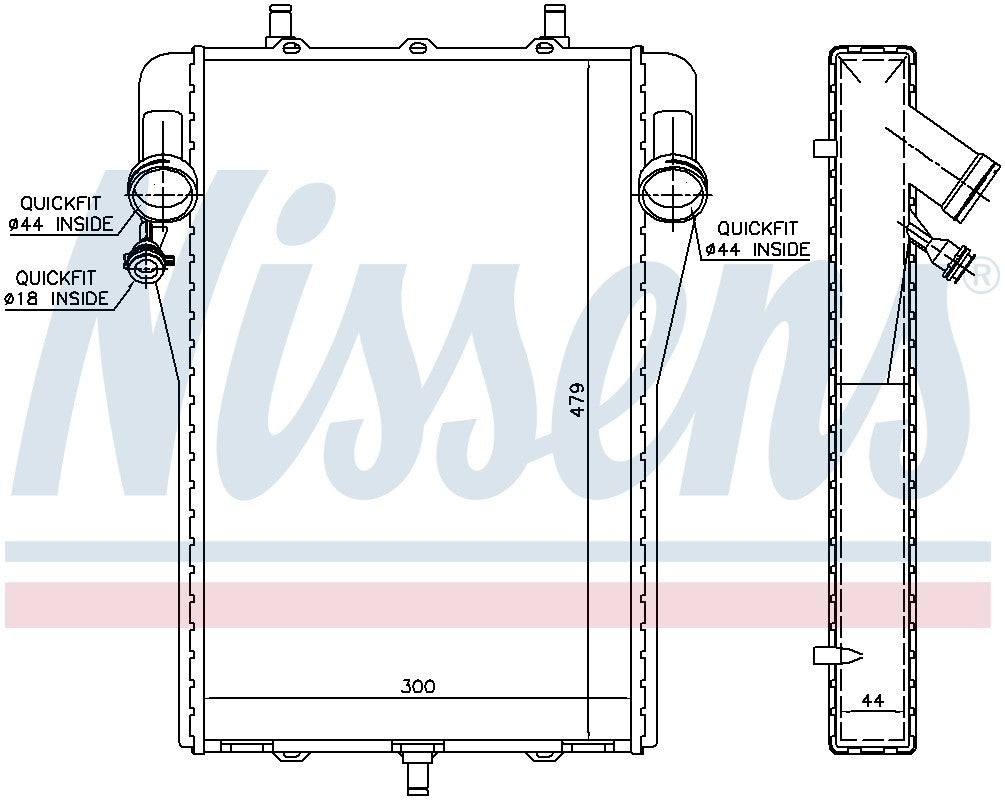 Nissens Radiator  top view frsport 63624