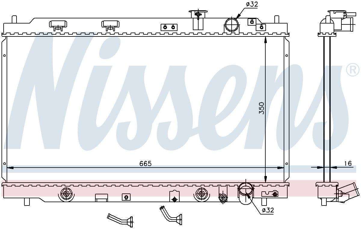 Nissens Radiator  top view frsport 640941