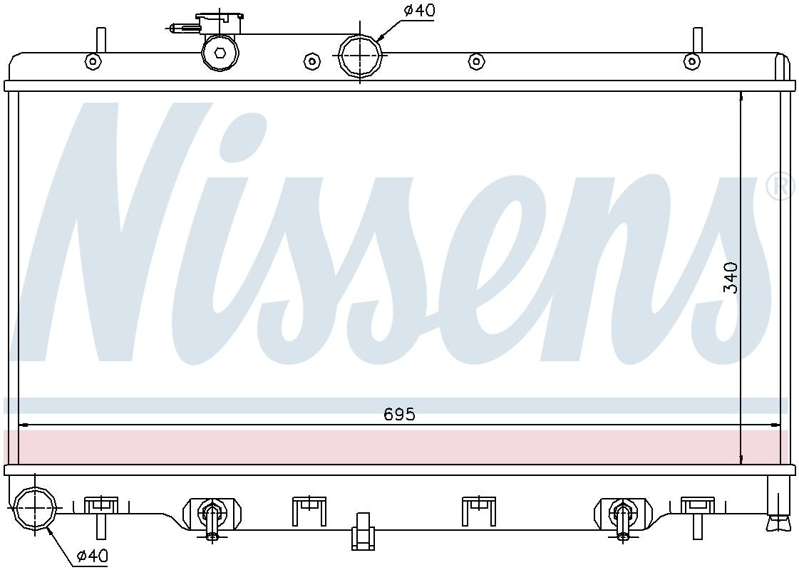 Nissens Radiator  top view frsport 64114