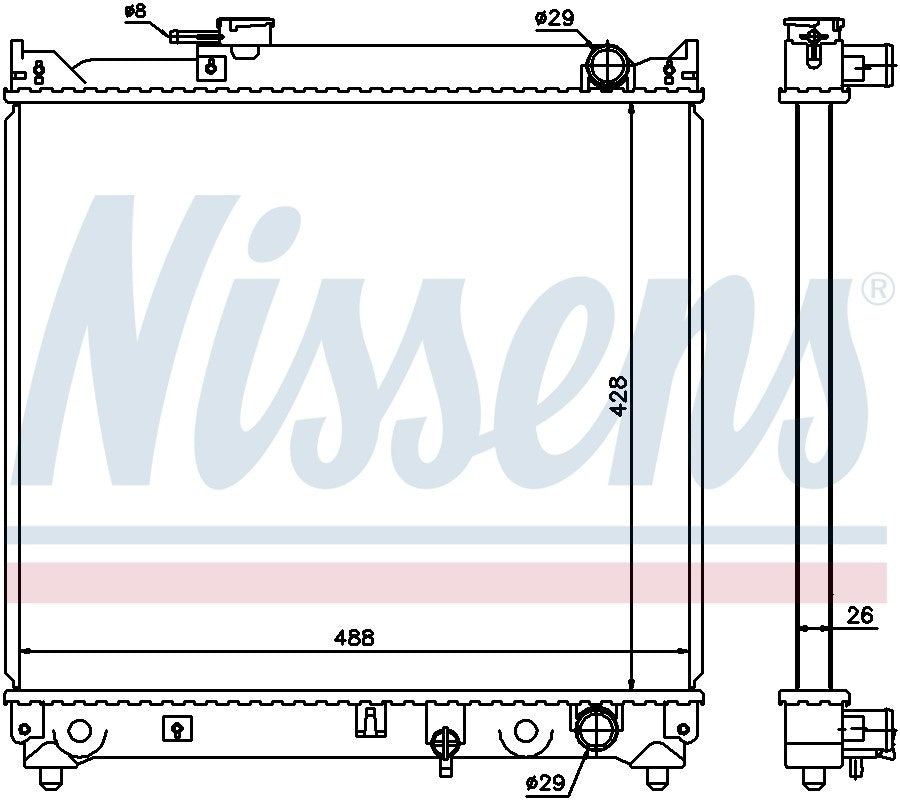 Nissens Radiator  top view frsport 64155