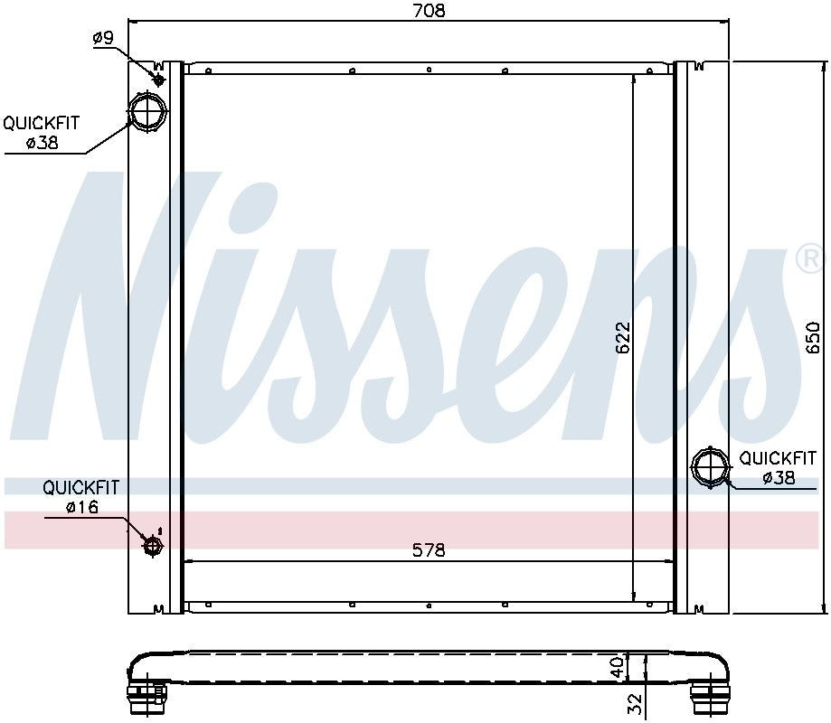 Nissens Radiator  top view frsport 64314