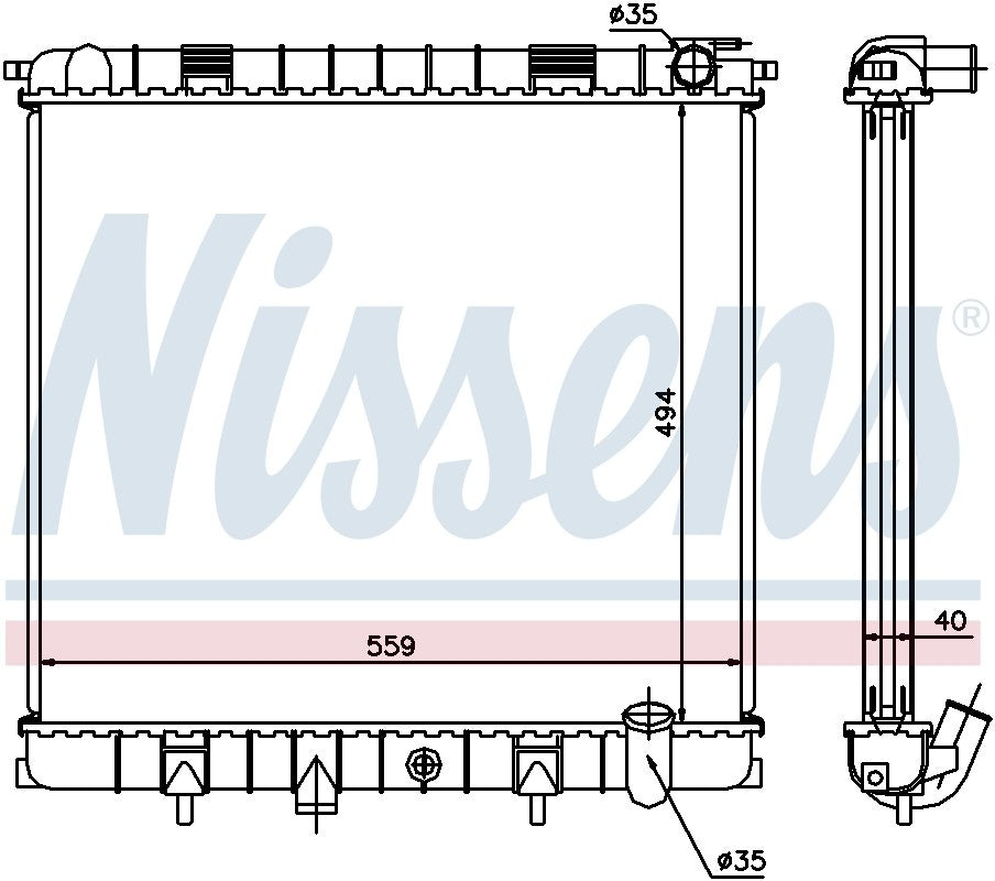 Nissens Radiator  top view frsport 64319A