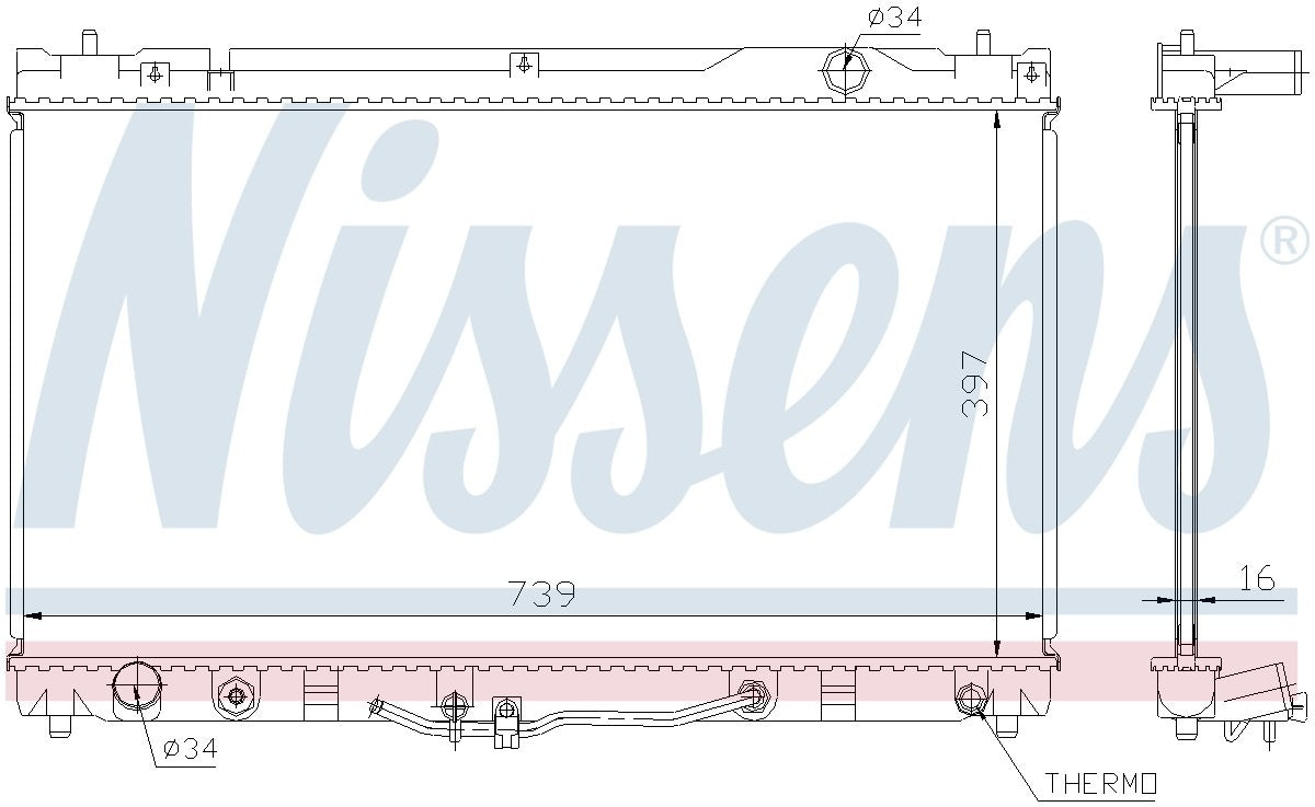 Nissens Radiator  top view frsport 64633