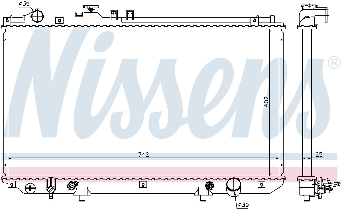 Nissens Radiator  top view frsport 64658