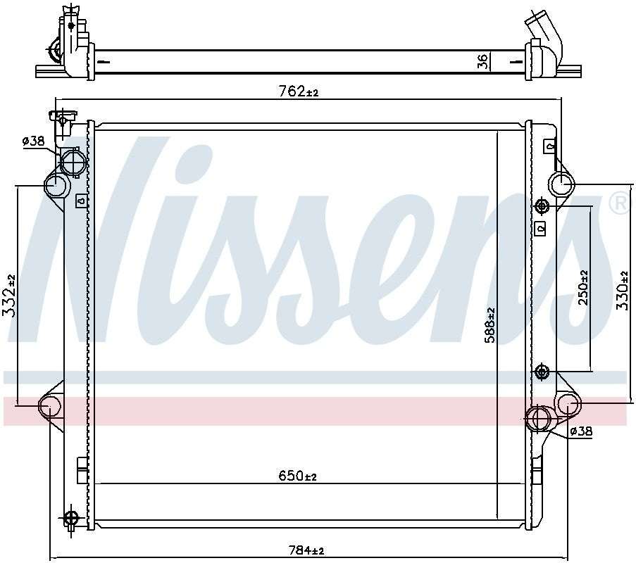 Nissens Radiator  top view frsport 64661