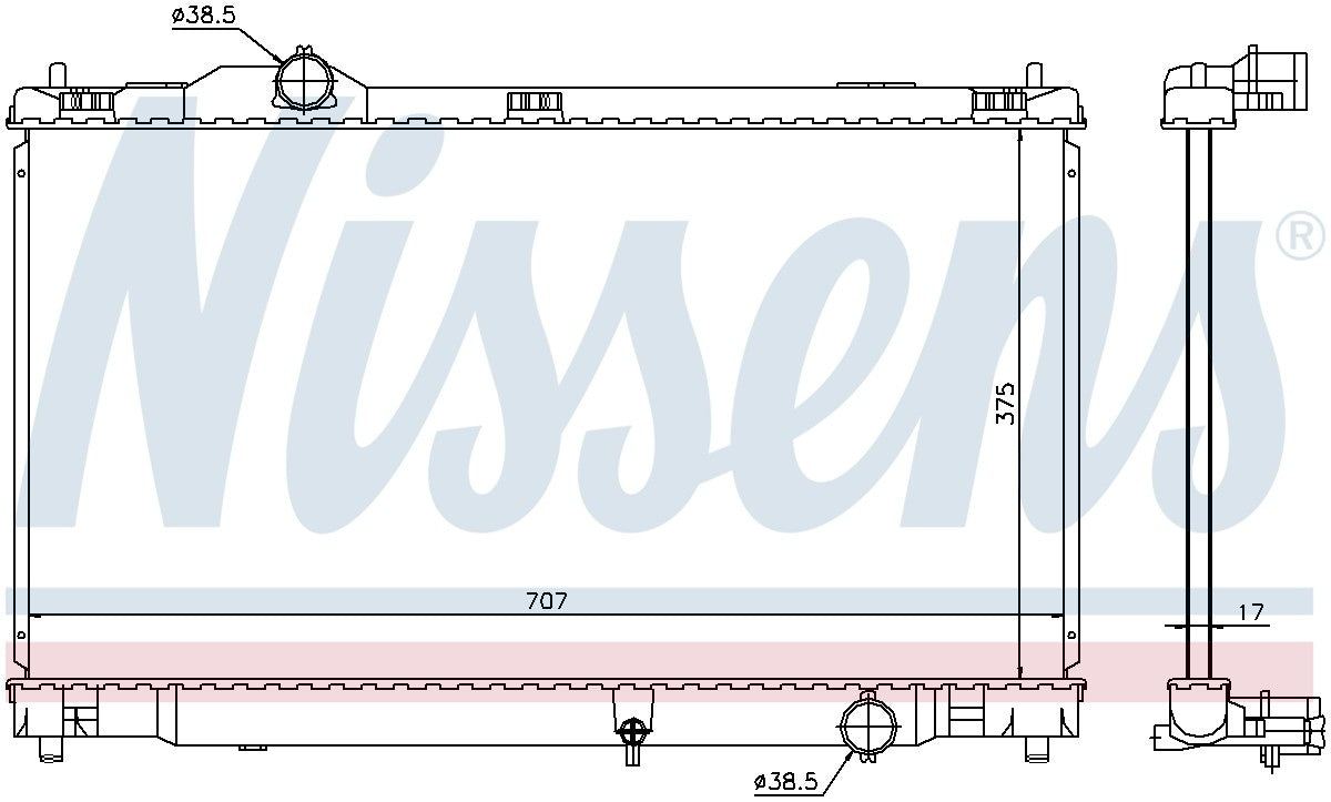 Nissens Radiator  top view frsport 64672