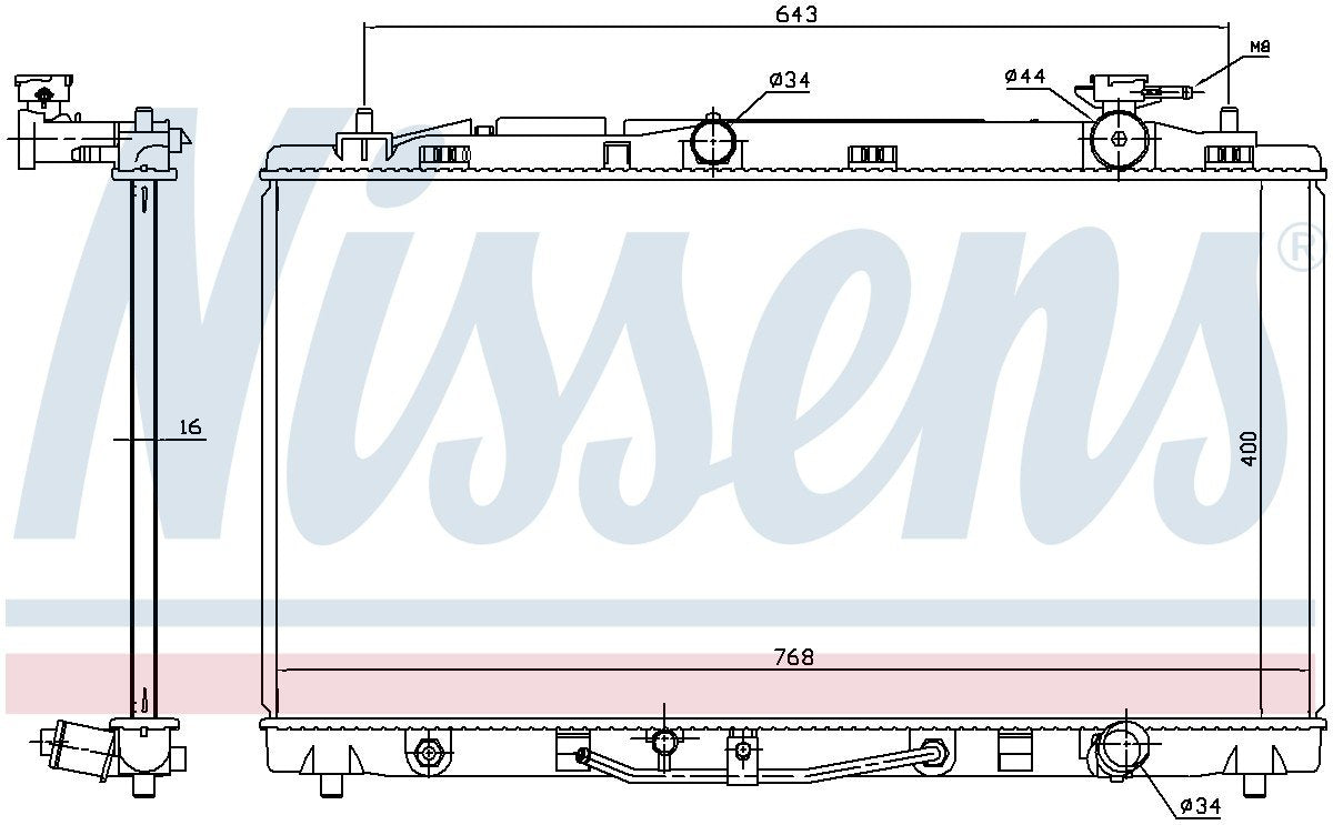 Nissens Radiator  top view frsport 646812