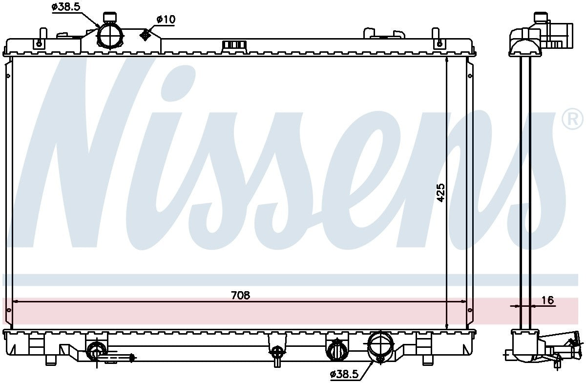 Nissens Radiator  top view frsport 646819