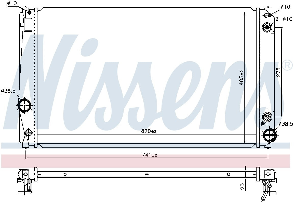 Nissens Radiator  top view frsport 646843