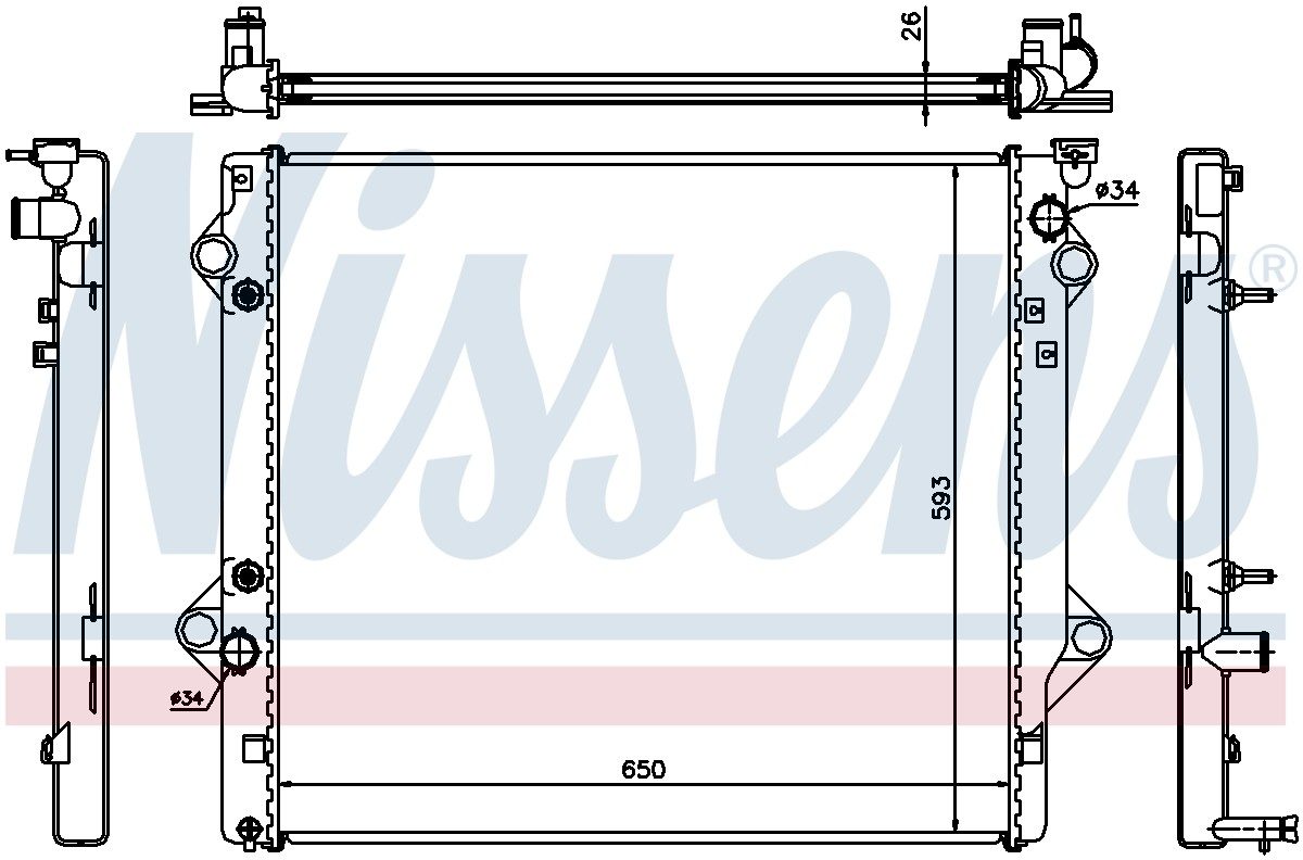 Nissens Radiator  top view frsport 64684