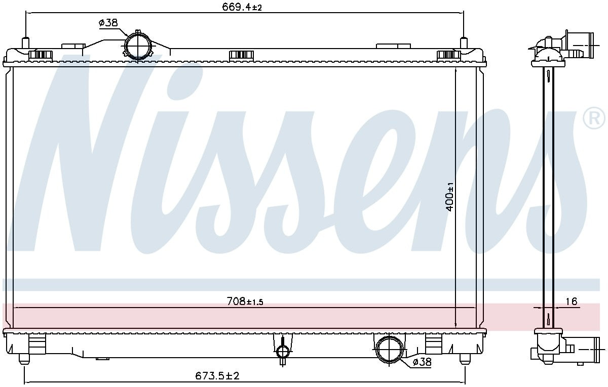 Nissens Radiator  top view frsport 646856