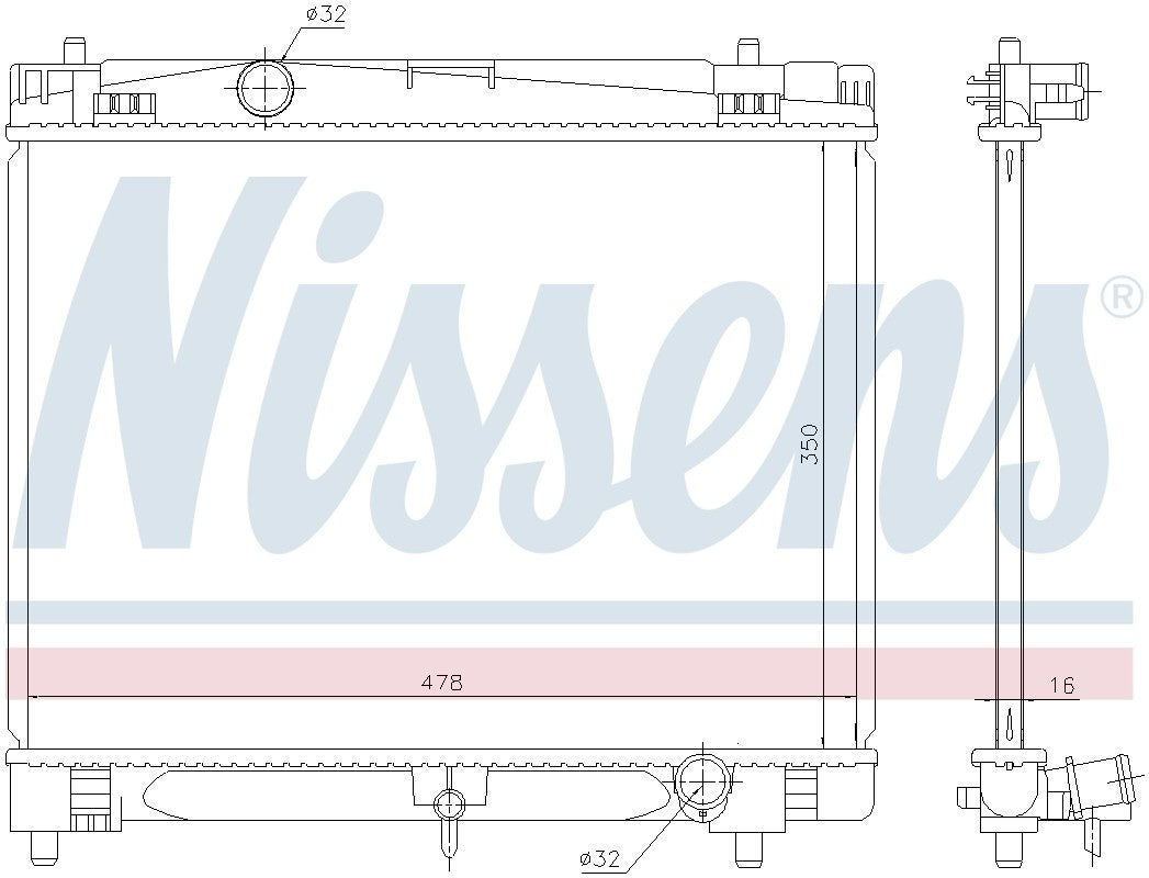 Nissens Radiator  top view frsport 646877