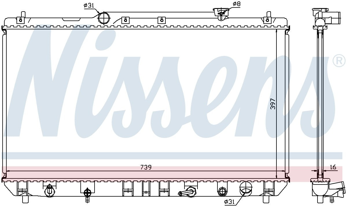 Nissens Radiator  top view frsport 646991