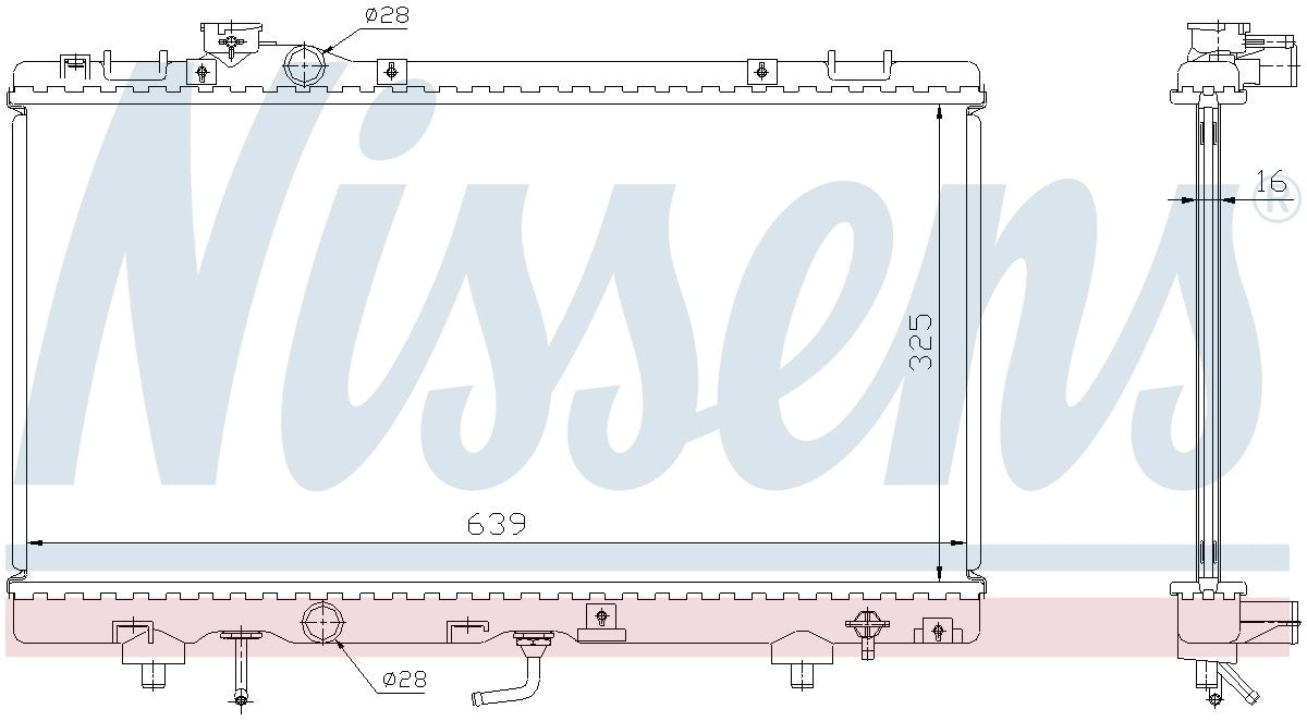 Nissens Radiator  top view frsport 647041