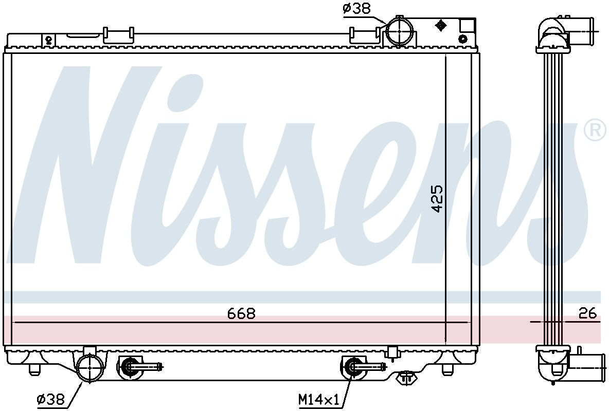 Nissens Radiator  top view frsport 647451