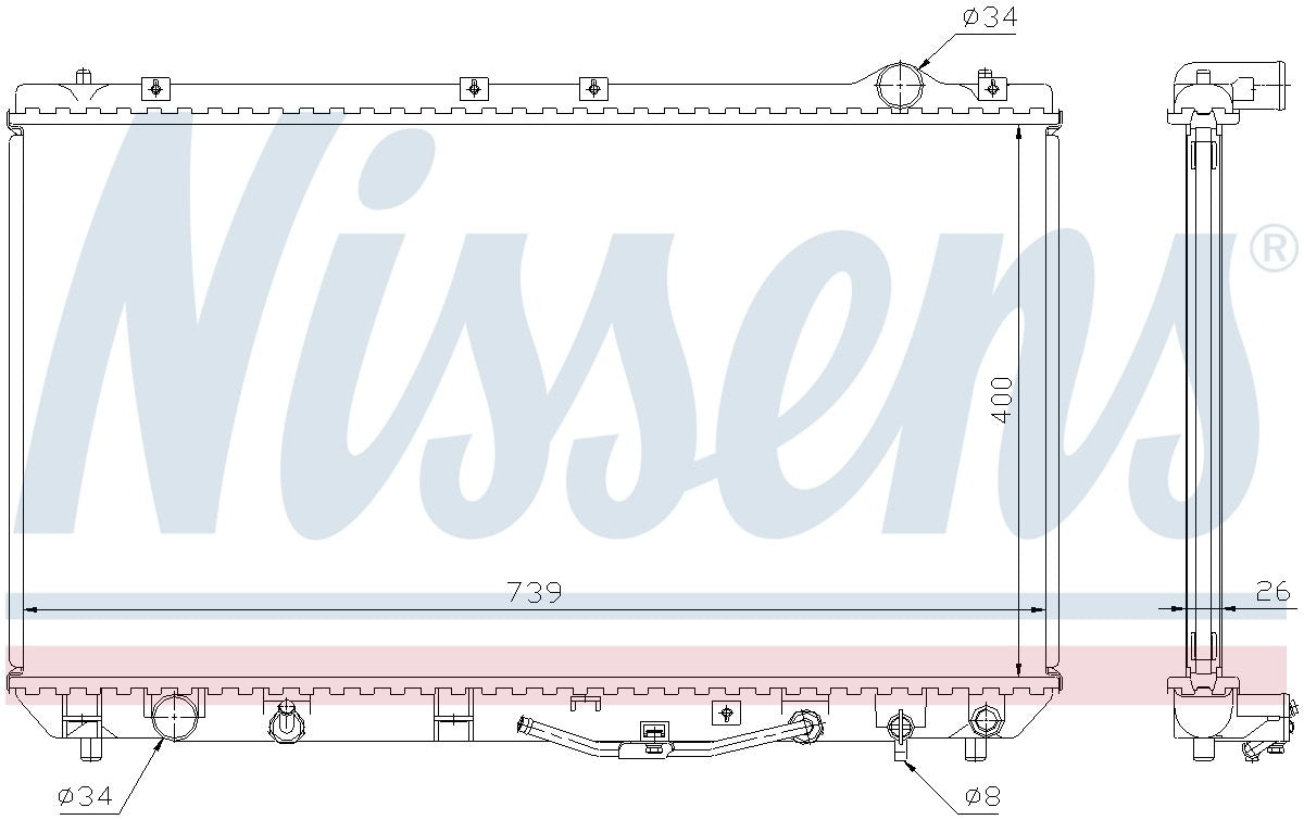 Nissens Radiator  top view frsport 647541