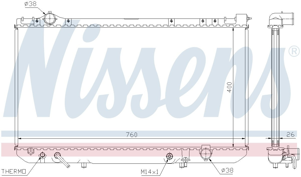 Nissens Radiator  top view frsport 64756