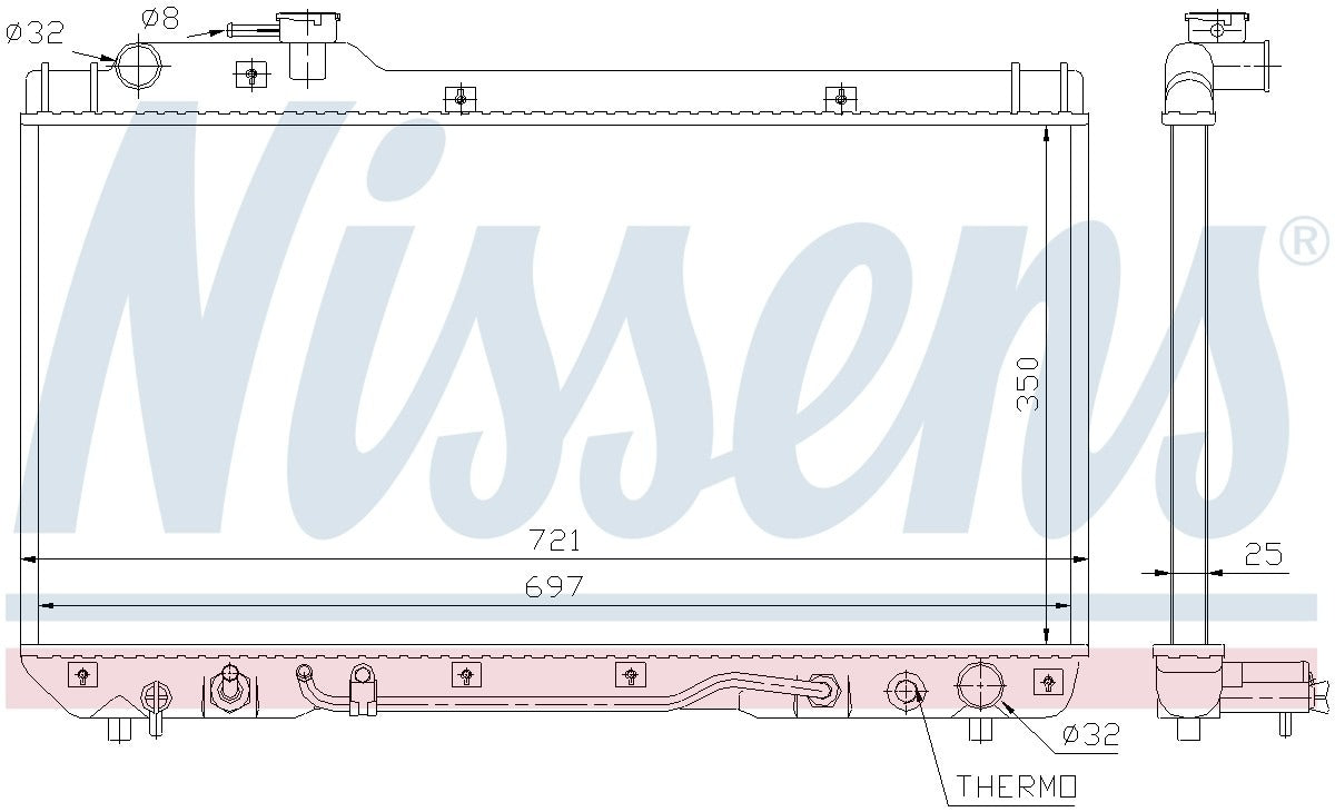 Nissens Radiator  top view frsport 64761