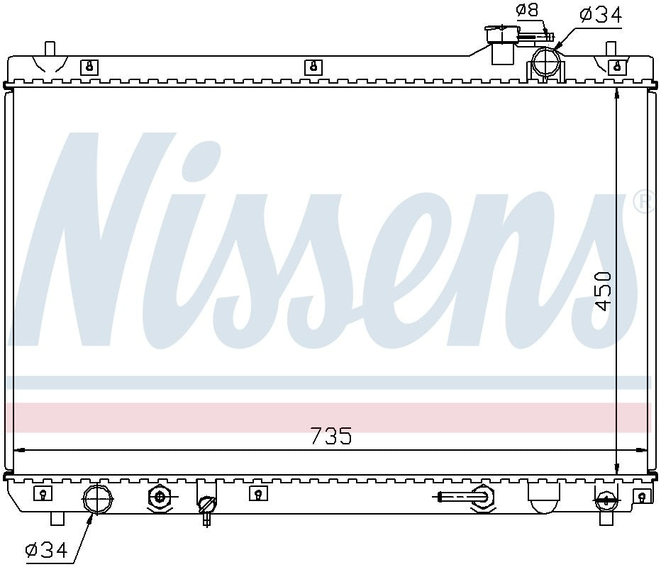 Nissens Radiator  top view frsport 64766