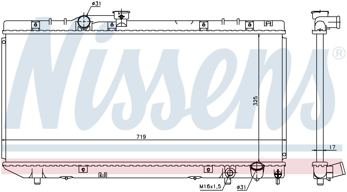 Nissens Radiator  top view frsport 64775