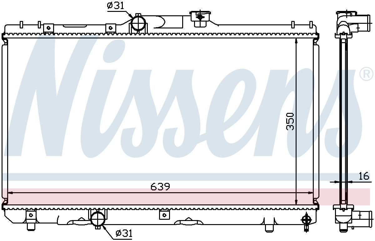 Nissens Radiator  top view frsport 64786A