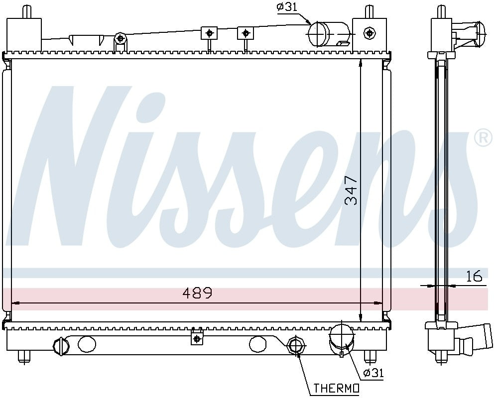 Nissens Radiator  top view frsport 64798