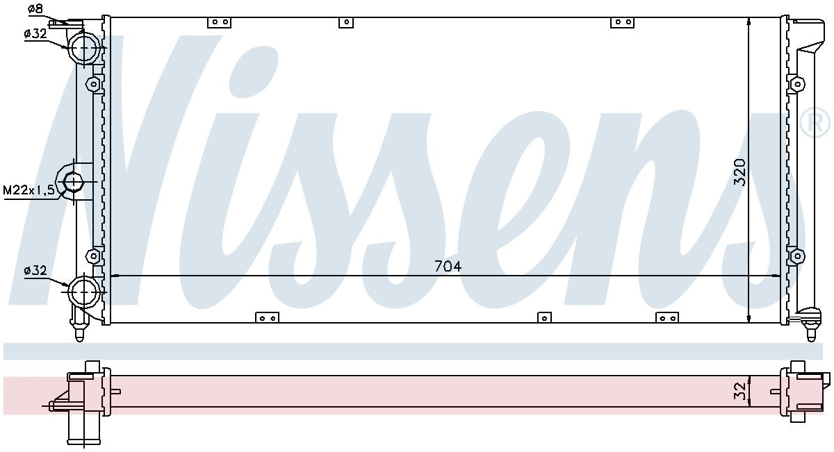 Nissens Radiator  top view frsport 651911