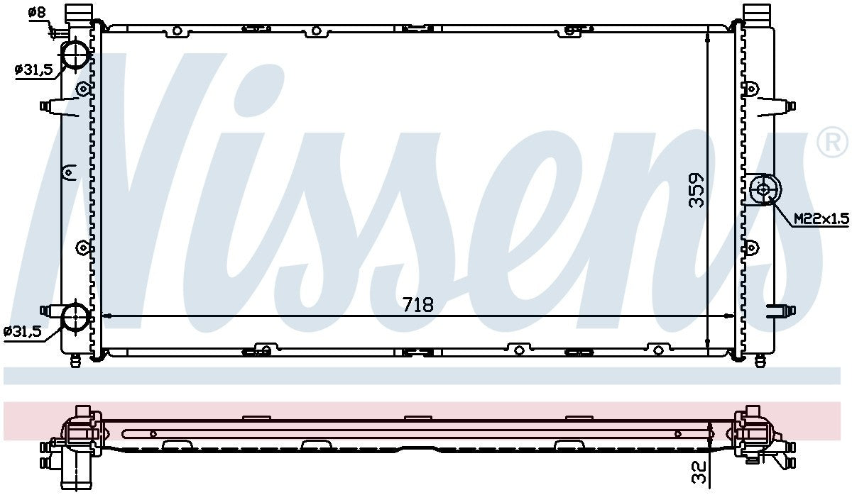 Nissens Radiator  top view frsport 65273A