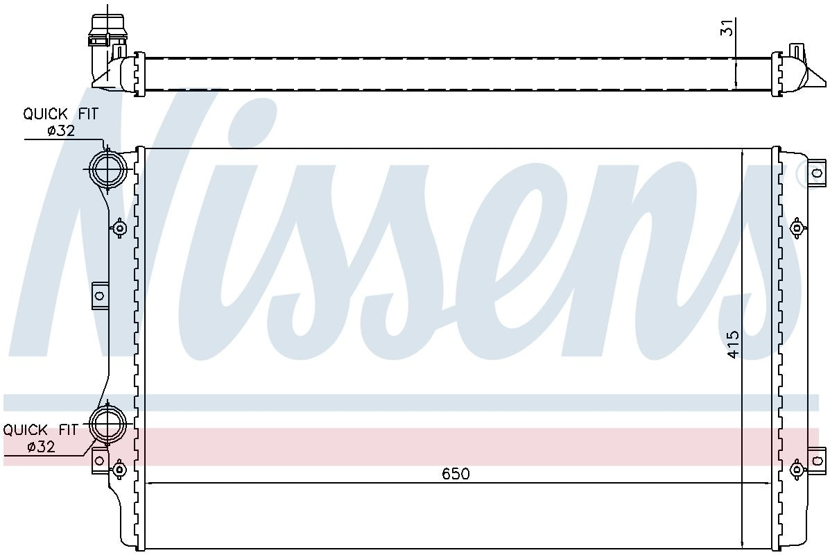 Nissens Radiator  top view frsport 65280A