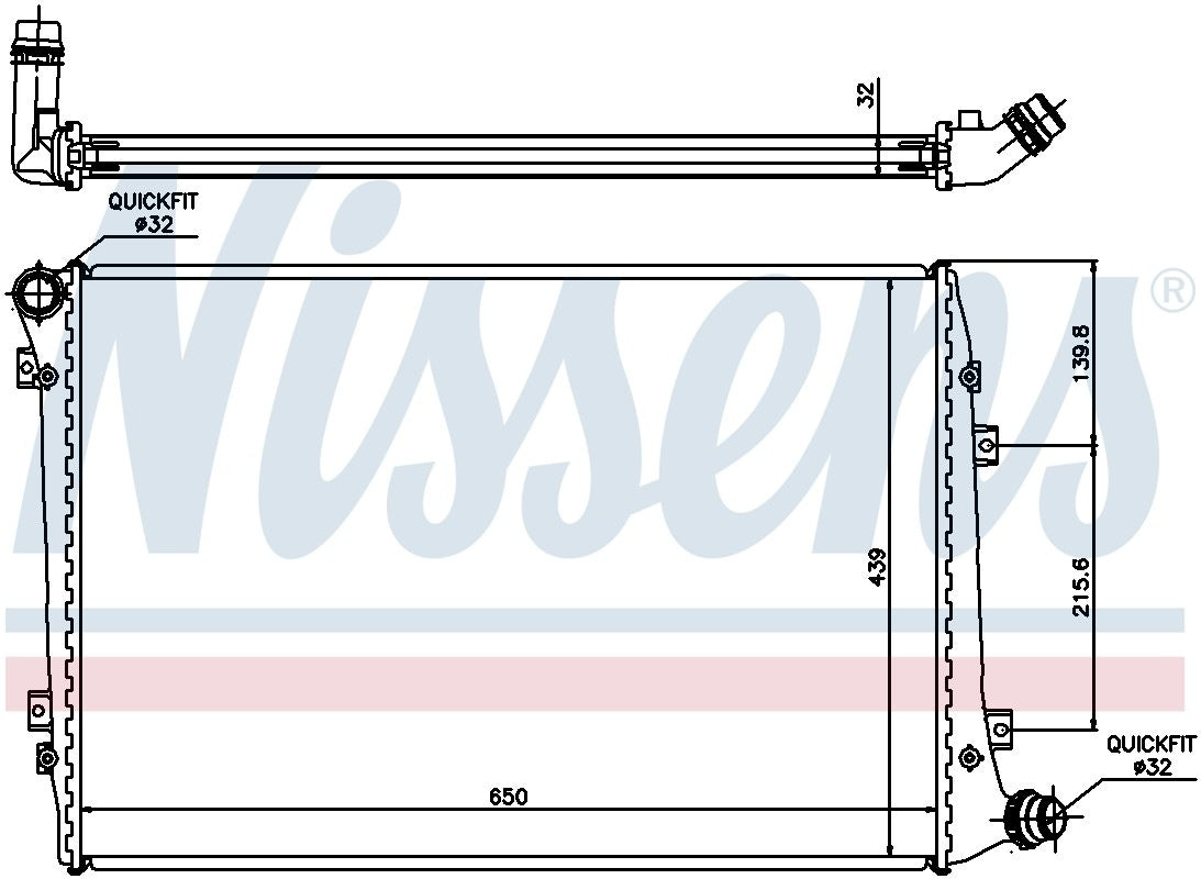 Nissens Radiator  top view frsport 65291A