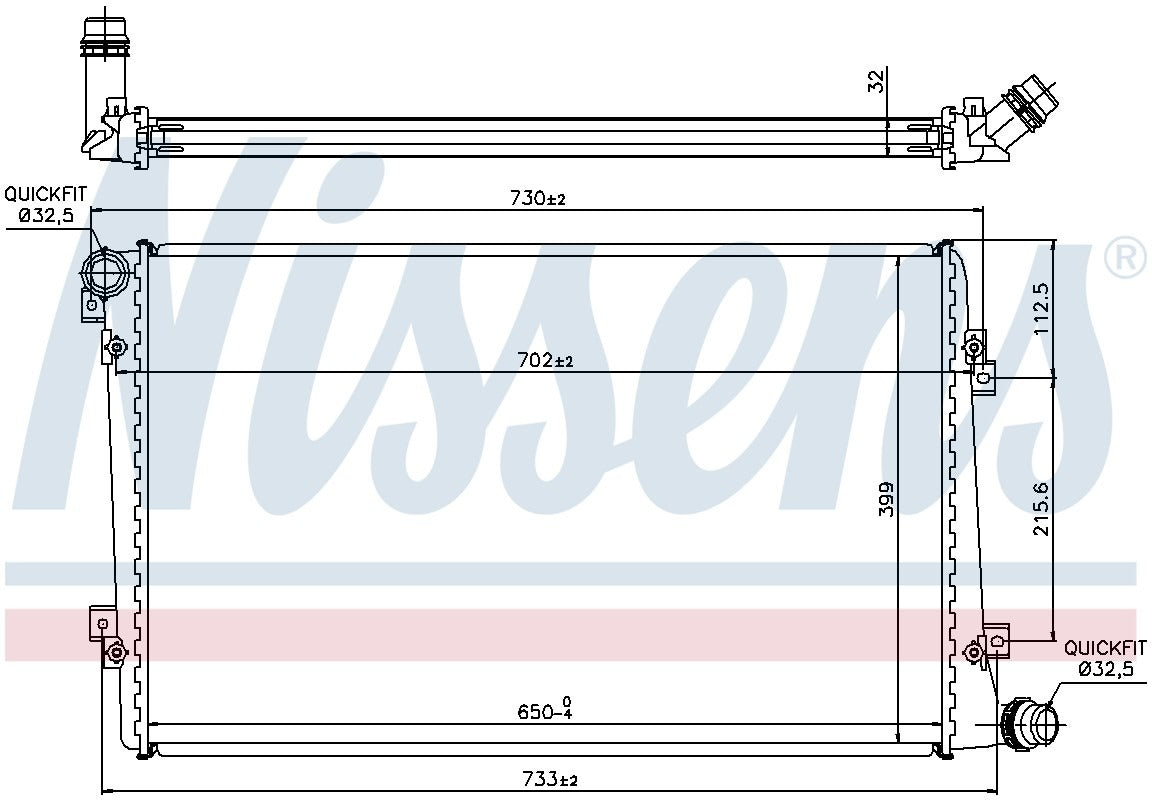 Nissens Radiator  top view frsport 65292