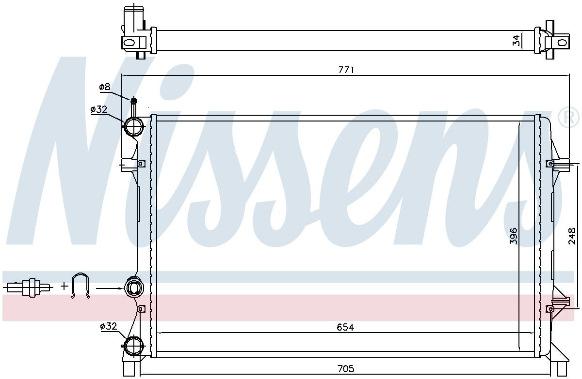 Nissens Radiator  top view frsport 65321