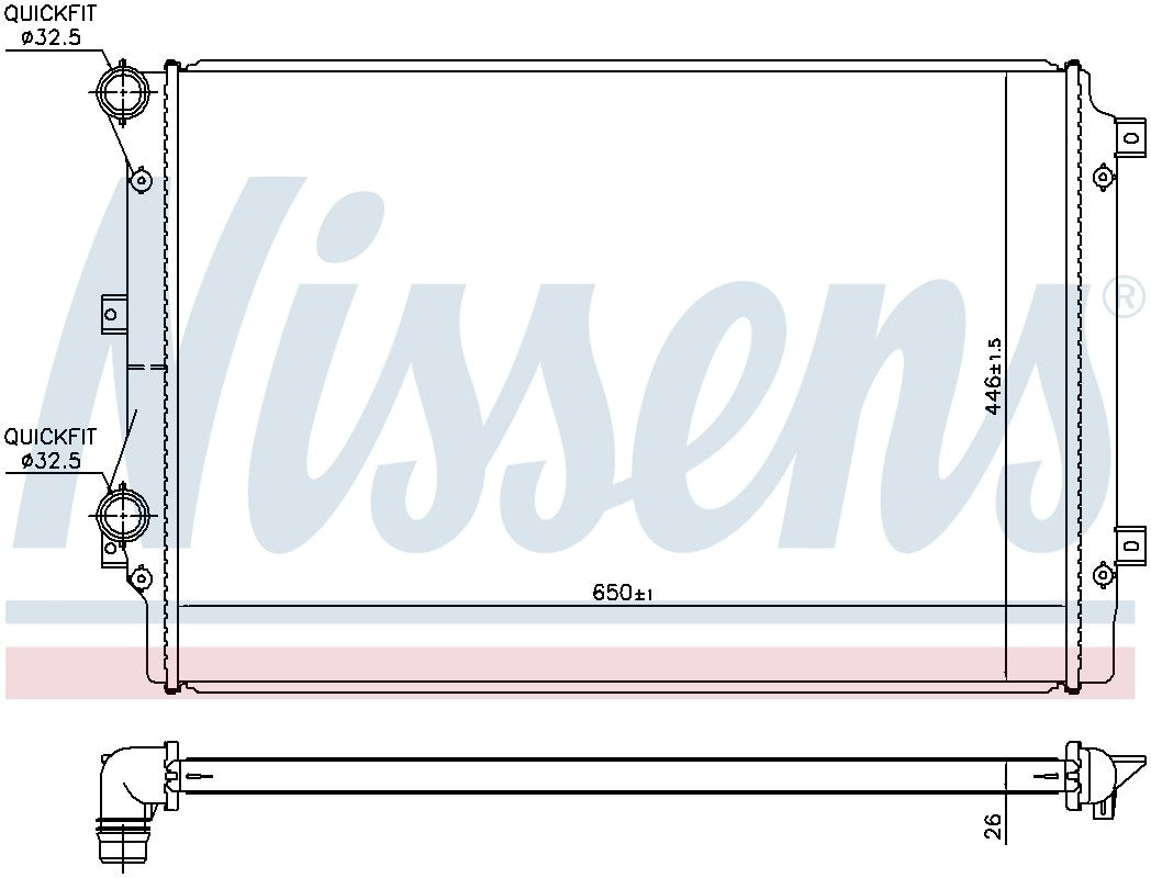 Nissens Radiator  top view frsport 65339