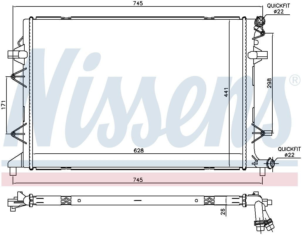 Nissens VOLKSWAGEN PASSAT 2.0 TDI  top view frsport 65340