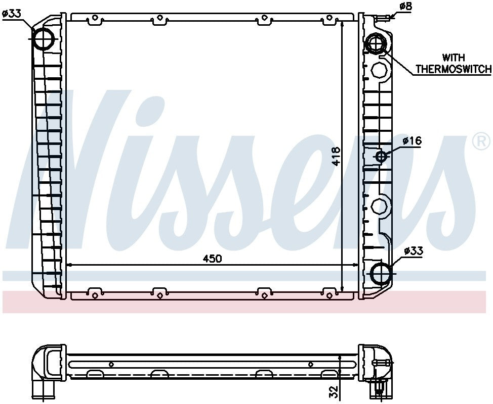 Nissens Radiator  top view frsport 65525A