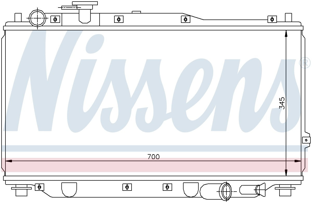 Nissens Radiator  top view frsport 66604