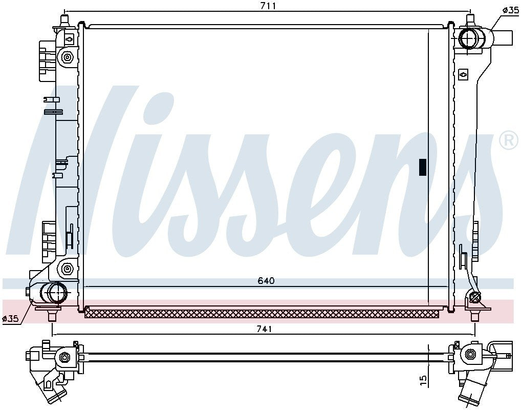 Nissens Radiator  top view frsport 666232