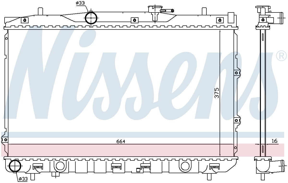 Nissens Radiator  top view frsport 66648