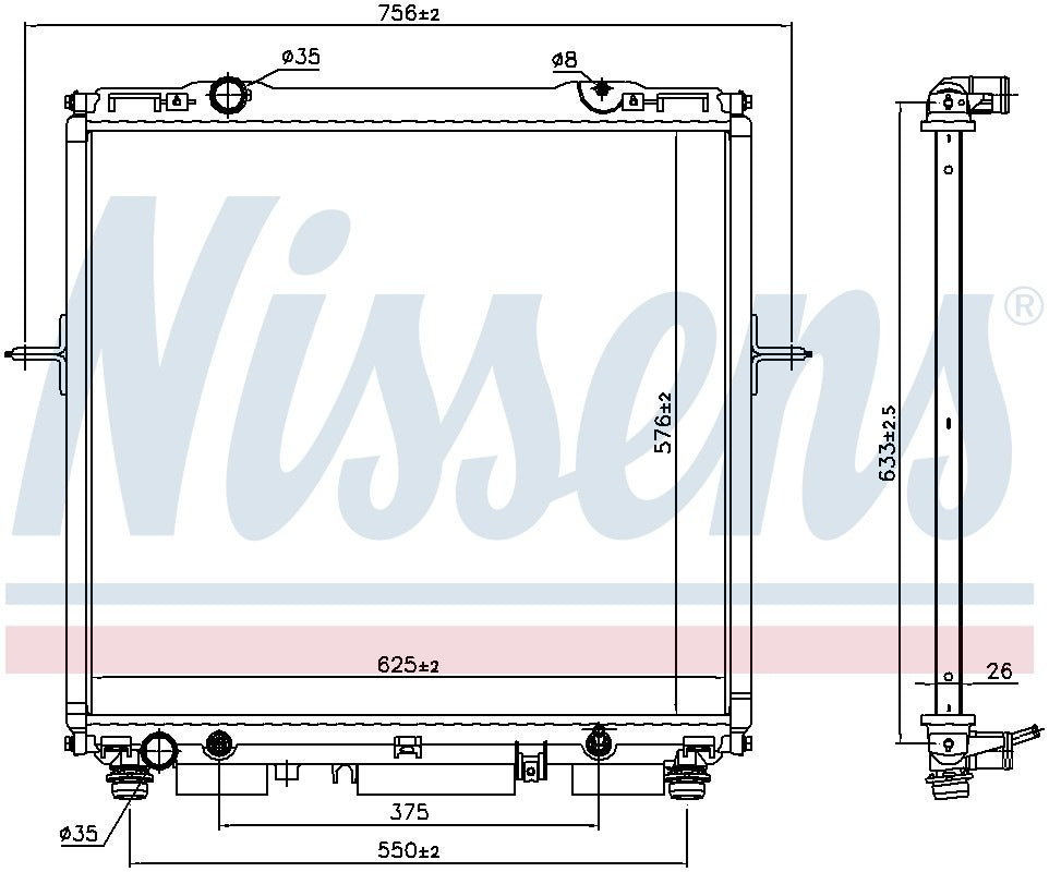 Nissens Radiator  top view frsport 66659