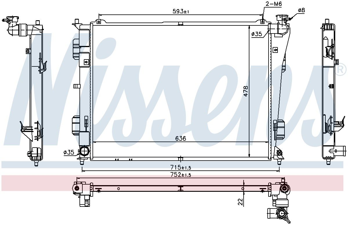 Nissens Radiator  top view frsport 66783