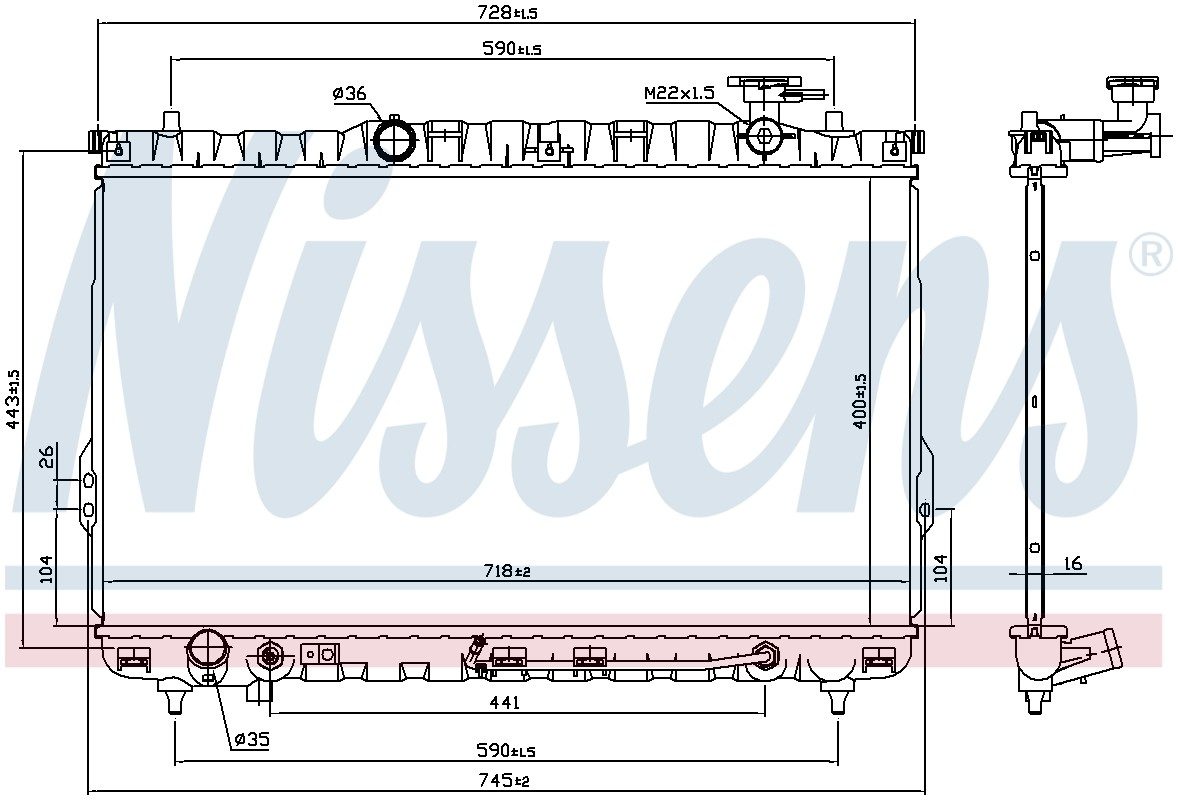 Nissens Radiator  top view frsport 67030