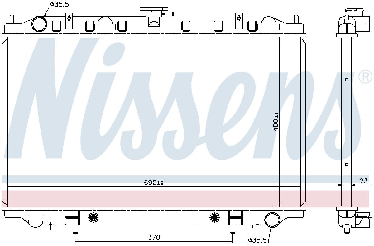 Nissens Radiator  top view frsport 67352