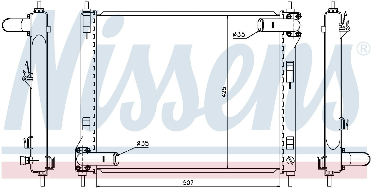 Nissens Radiator  top view frsport 67370