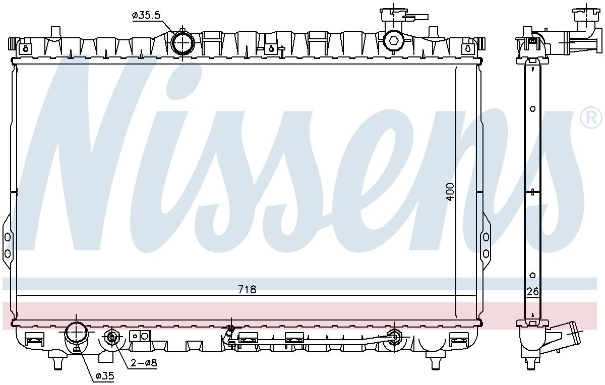 Nissens Radiator  top view frsport 675027