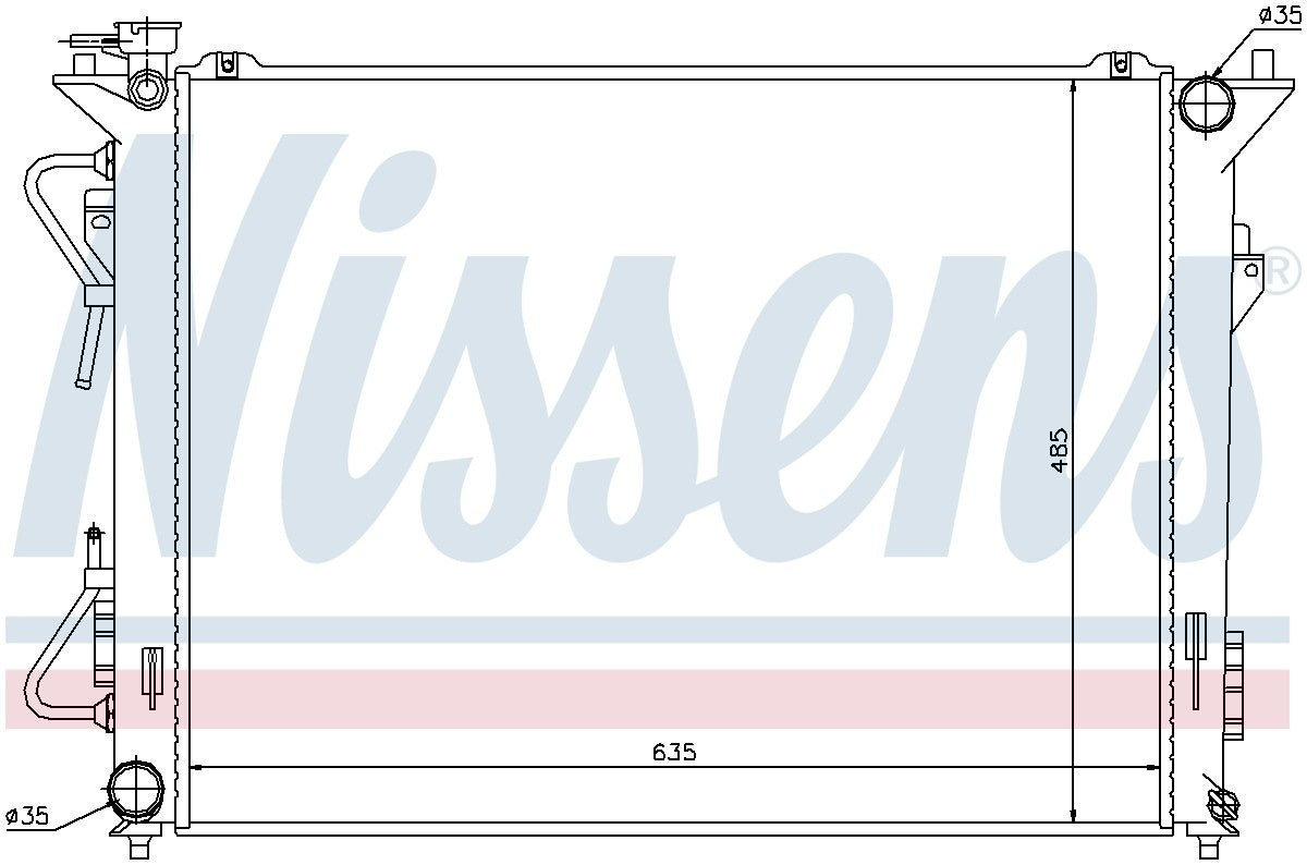 Nissens Radiator  top view frsport 67508