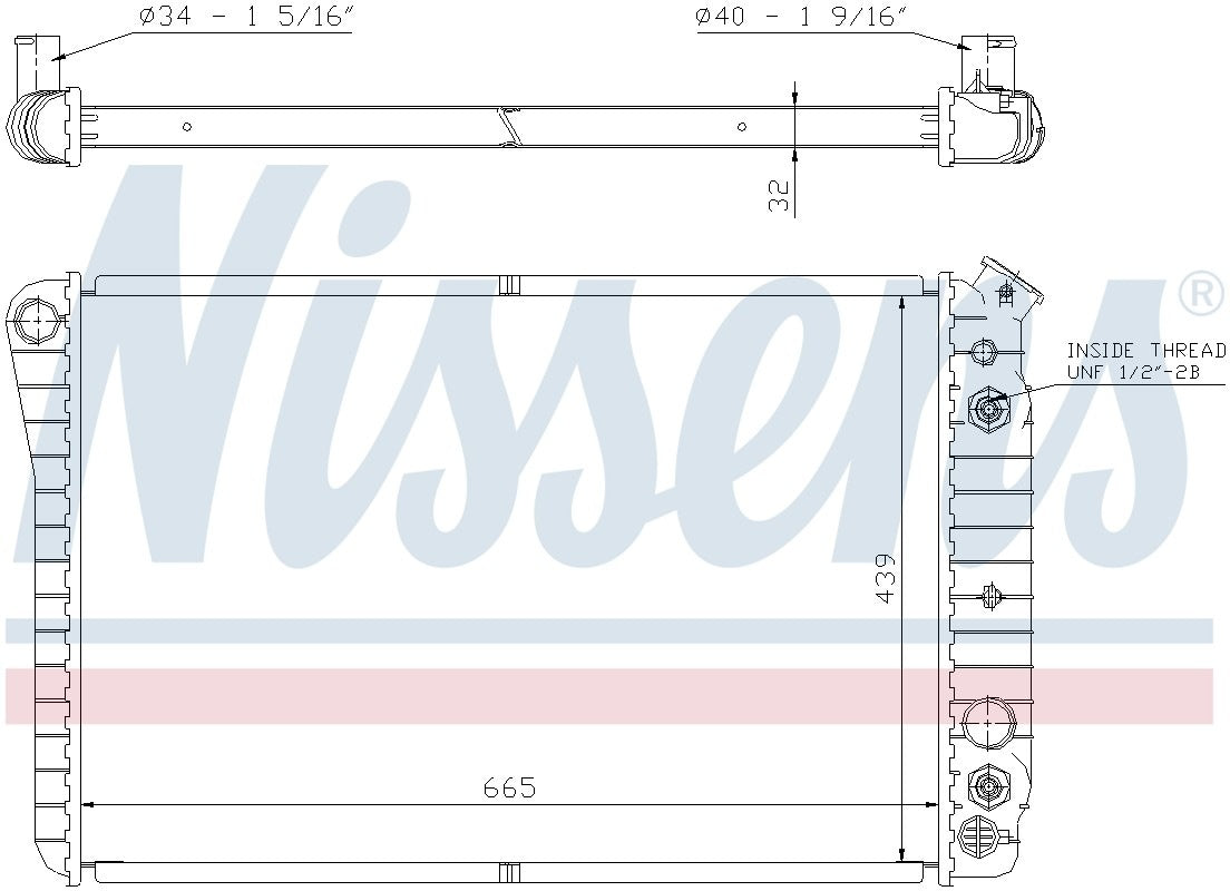 Nissens Radiator  top view frsport 67600