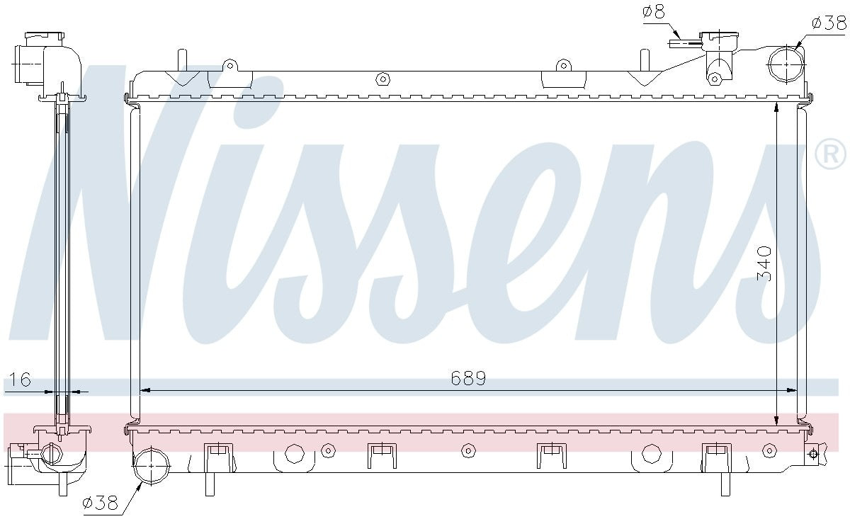 Nissens Radiator  top view frsport 67704A